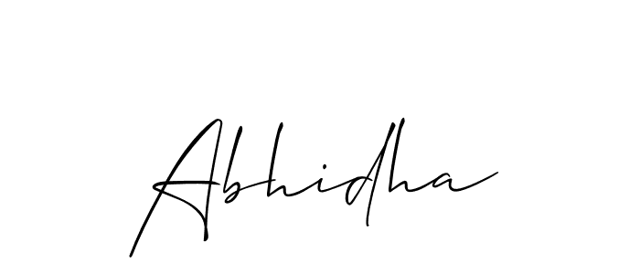 You should practise on your own different ways (Allison_Script) to write your name (Abhidha) in signature. don't let someone else do it for you. Abhidha signature style 2 images and pictures png