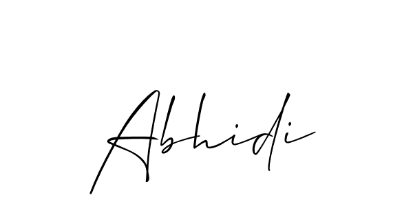 The best way (Allison_Script) to make a short signature is to pick only two or three words in your name. The name Abhidi include a total of six letters. For converting this name. Abhidi signature style 2 images and pictures png