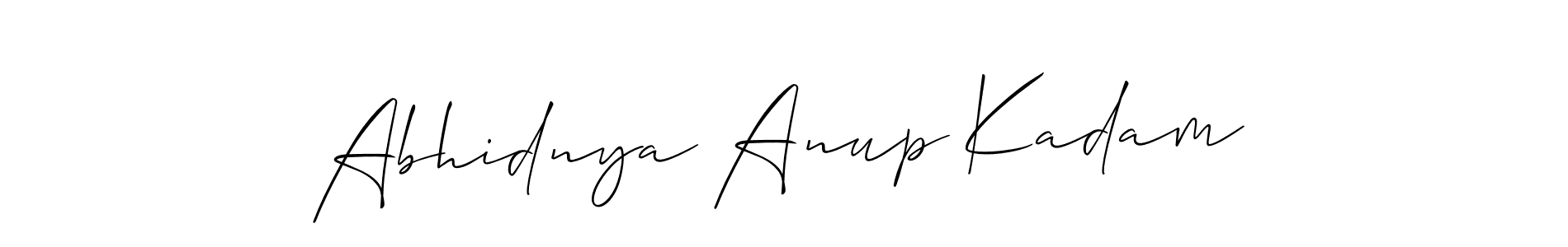 Use a signature maker to create a handwritten signature online. With this signature software, you can design (Allison_Script) your own signature for name Abhidnya Anup Kadam. Abhidnya Anup Kadam signature style 2 images and pictures png