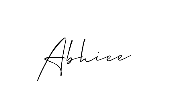 How to make Abhiee name signature. Use Allison_Script style for creating short signs online. This is the latest handwritten sign. Abhiee signature style 2 images and pictures png