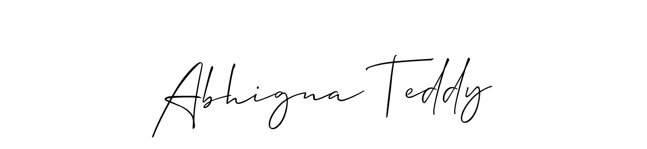 Design your own signature with our free online signature maker. With this signature software, you can create a handwritten (Allison_Script) signature for name Abhigna Teddy. Abhigna Teddy signature style 2 images and pictures png
