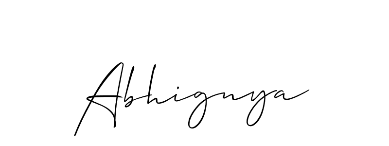 How to make Abhignya signature? Allison_Script is a professional autograph style. Create handwritten signature for Abhignya name. Abhignya signature style 2 images and pictures png