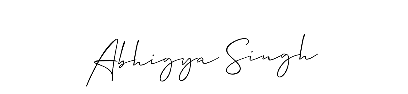 Design your own signature with our free online signature maker. With this signature software, you can create a handwritten (Allison_Script) signature for name Abhigya Singh. Abhigya Singh signature style 2 images and pictures png