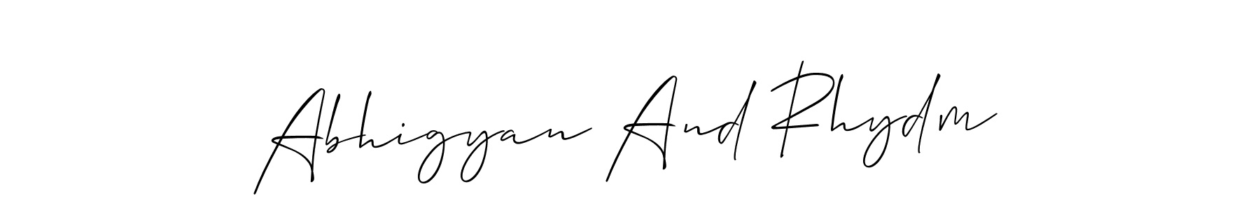 Design your own signature with our free online signature maker. With this signature software, you can create a handwritten (Allison_Script) signature for name Abhigyan And Rhydm. Abhigyan And Rhydm signature style 2 images and pictures png