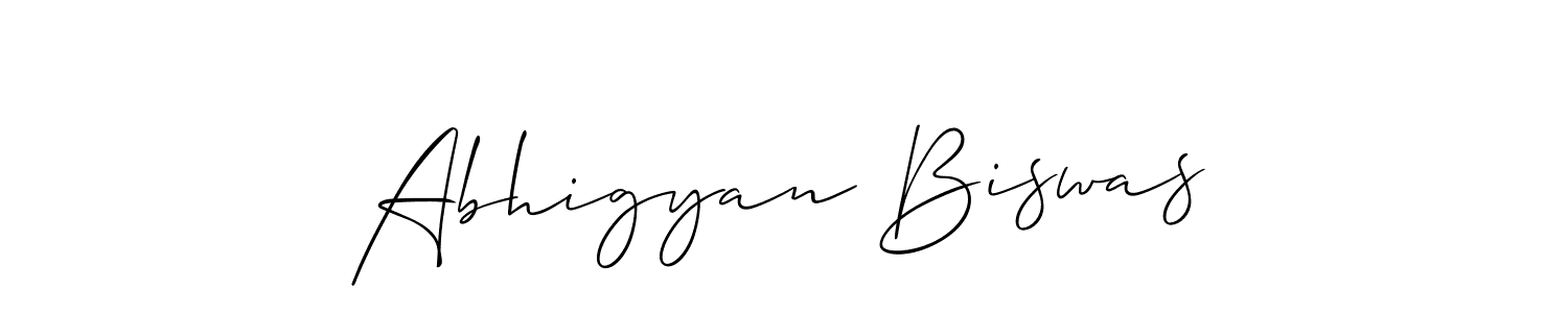 Design your own signature with our free online signature maker. With this signature software, you can create a handwritten (Allison_Script) signature for name Abhigyan Biswas. Abhigyan Biswas signature style 2 images and pictures png