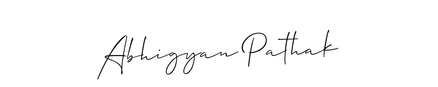 Design your own signature with our free online signature maker. With this signature software, you can create a handwritten (Allison_Script) signature for name Abhigyan Pathak. Abhigyan Pathak signature style 2 images and pictures png