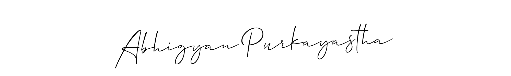 if you are searching for the best signature style for your name Abhigyan Purkayastha. so please give up your signature search. here we have designed multiple signature styles  using Allison_Script. Abhigyan Purkayastha signature style 2 images and pictures png