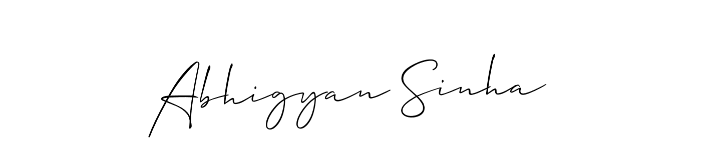 Use a signature maker to create a handwritten signature online. With this signature software, you can design (Allison_Script) your own signature for name Abhigyan Sinha. Abhigyan Sinha signature style 2 images and pictures png