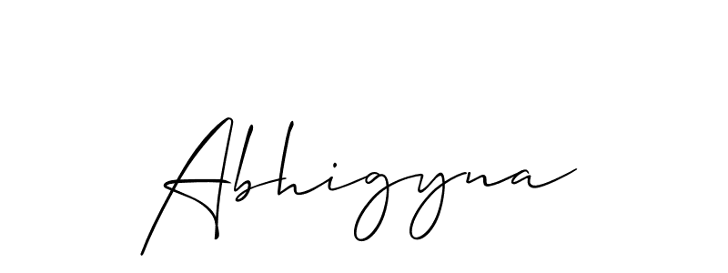 How to make Abhigyna name signature. Use Allison_Script style for creating short signs online. This is the latest handwritten sign. Abhigyna signature style 2 images and pictures png