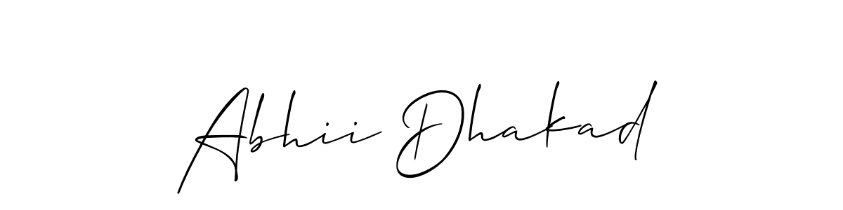 The best way (Allison_Script) to make a short signature is to pick only two or three words in your name. The name Abhii Dhakad include a total of six letters. For converting this name. Abhii Dhakad signature style 2 images and pictures png