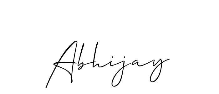 How to make Abhijay signature? Allison_Script is a professional autograph style. Create handwritten signature for Abhijay name. Abhijay signature style 2 images and pictures png