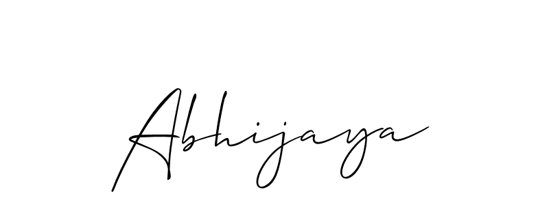 Also we have Abhijaya name is the best signature style. Create professional handwritten signature collection using Allison_Script autograph style. Abhijaya signature style 2 images and pictures png