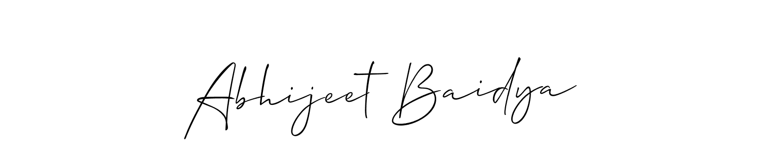 Also we have Abhijeet Baidya name is the best signature style. Create professional handwritten signature collection using Allison_Script autograph style. Abhijeet Baidya signature style 2 images and pictures png