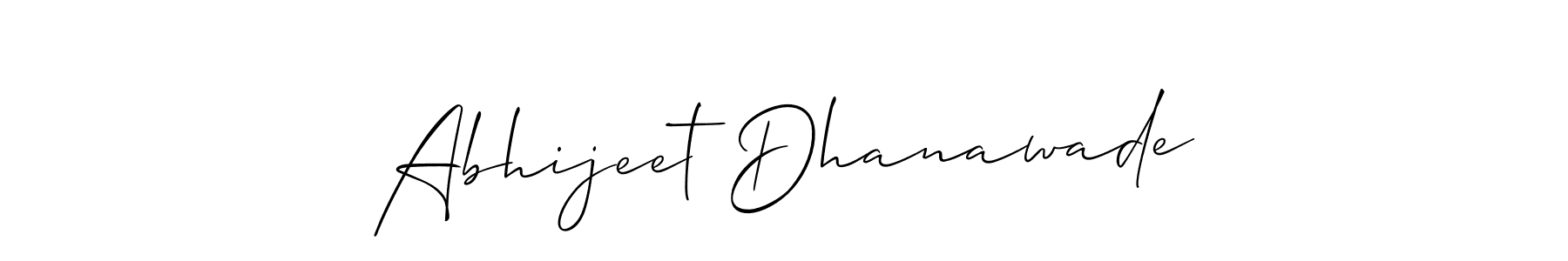 Allison_Script is a professional signature style that is perfect for those who want to add a touch of class to their signature. It is also a great choice for those who want to make their signature more unique. Get Abhijeet Dhanawade name to fancy signature for free. Abhijeet Dhanawade signature style 2 images and pictures png