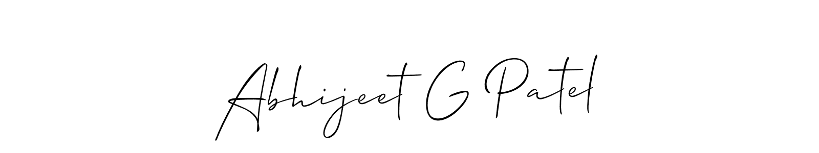 Also You can easily find your signature by using the search form. We will create Abhijeet G Patel name handwritten signature images for you free of cost using Allison_Script sign style. Abhijeet G Patel signature style 2 images and pictures png