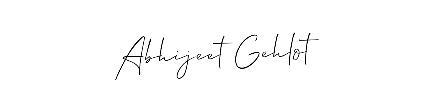 Use a signature maker to create a handwritten signature online. With this signature software, you can design (Allison_Script) your own signature for name Abhijeet Gehlot. Abhijeet Gehlot signature style 2 images and pictures png