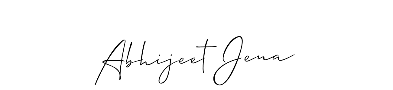 The best way (Allison_Script) to make a short signature is to pick only two or three words in your name. The name Abhijeet Jena include a total of six letters. For converting this name. Abhijeet Jena signature style 2 images and pictures png