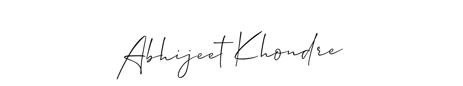 How to make Abhijeet Khondre name signature. Use Allison_Script style for creating short signs online. This is the latest handwritten sign. Abhijeet Khondre signature style 2 images and pictures png