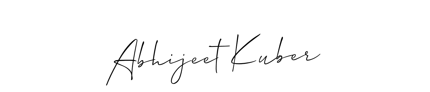Also we have Abhijeet Kuber name is the best signature style. Create professional handwritten signature collection using Allison_Script autograph style. Abhijeet Kuber signature style 2 images and pictures png