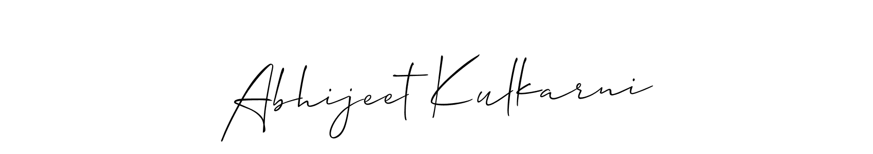 if you are searching for the best signature style for your name Abhijeet Kulkarni. so please give up your signature search. here we have designed multiple signature styles  using Allison_Script. Abhijeet Kulkarni signature style 2 images and pictures png