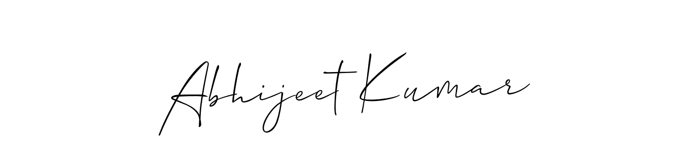 Design your own signature with our free online signature maker. With this signature software, you can create a handwritten (Allison_Script) signature for name Abhijeet Kumar. Abhijeet Kumar signature style 2 images and pictures png