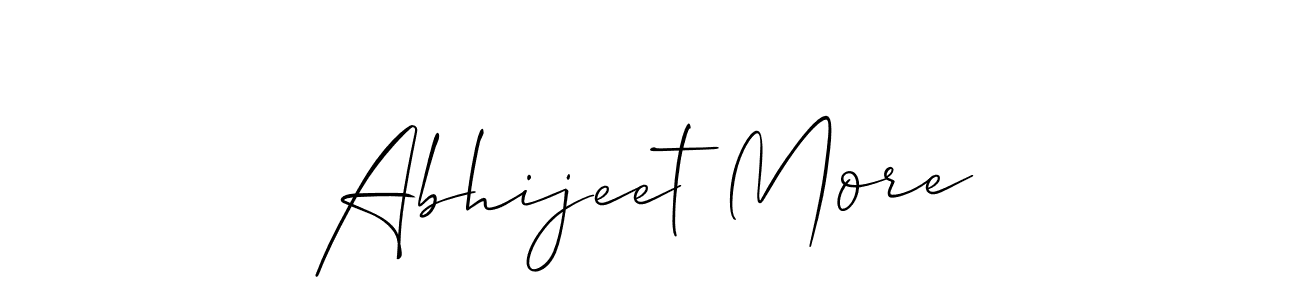 You should practise on your own different ways (Allison_Script) to write your name (Abhijeet More) in signature. don't let someone else do it for you. Abhijeet More signature style 2 images and pictures png