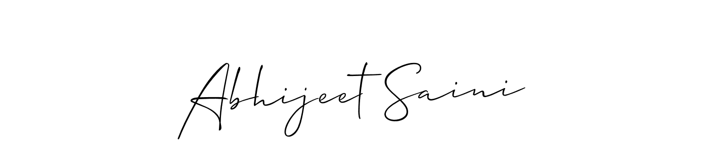 How to make Abhijeet Saini name signature. Use Allison_Script style for creating short signs online. This is the latest handwritten sign. Abhijeet Saini signature style 2 images and pictures png