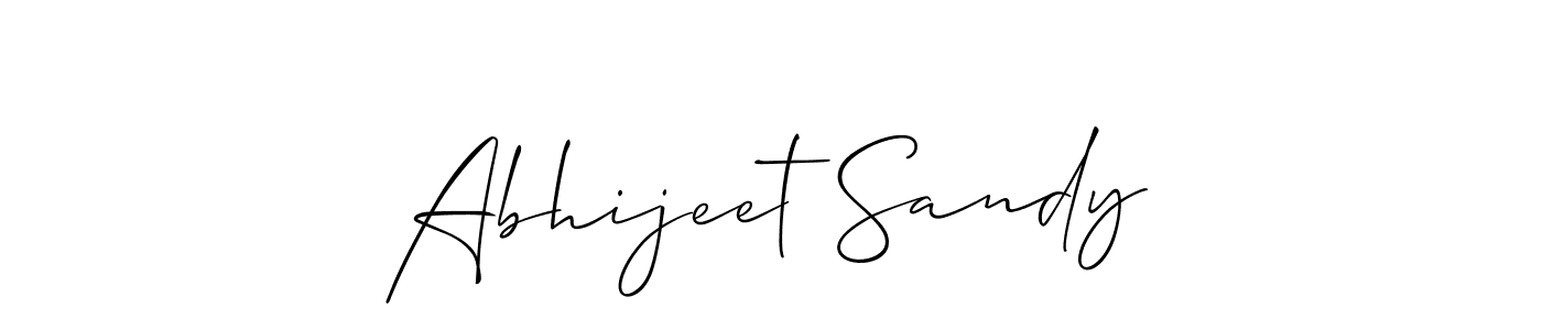 Use a signature maker to create a handwritten signature online. With this signature software, you can design (Allison_Script) your own signature for name Abhijeet Sandy. Abhijeet Sandy signature style 2 images and pictures png