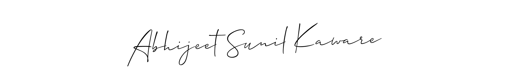 Use a signature maker to create a handwritten signature online. With this signature software, you can design (Allison_Script) your own signature for name Abhijeet Sunil Kaware. Abhijeet Sunil Kaware signature style 2 images and pictures png