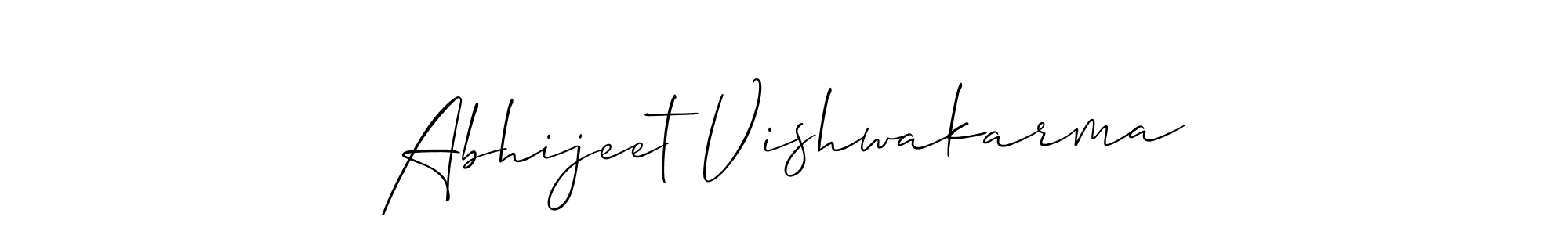 How to make Abhijeet Vishwakarma name signature. Use Allison_Script style for creating short signs online. This is the latest handwritten sign. Abhijeet Vishwakarma signature style 2 images and pictures png
