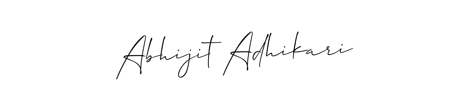 Design your own signature with our free online signature maker. With this signature software, you can create a handwritten (Allison_Script) signature for name Abhijit Adhikari. Abhijit Adhikari signature style 2 images and pictures png