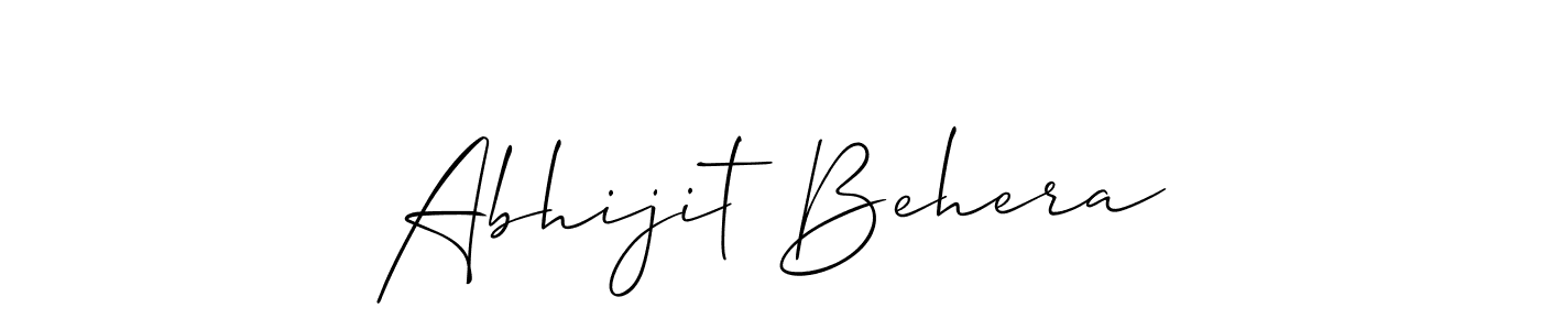 The best way (Allison_Script) to make a short signature is to pick only two or three words in your name. The name Abhijit Behera include a total of six letters. For converting this name. Abhijit Behera signature style 2 images and pictures png