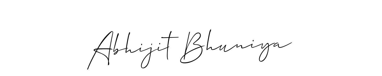 Design your own signature with our free online signature maker. With this signature software, you can create a handwritten (Allison_Script) signature for name Abhijit Bhuniya. Abhijit Bhuniya signature style 2 images and pictures png