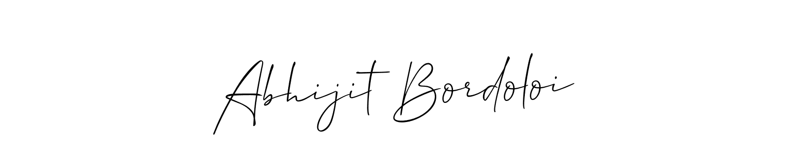 Use a signature maker to create a handwritten signature online. With this signature software, you can design (Allison_Script) your own signature for name Abhijit Bordoloi. Abhijit Bordoloi signature style 2 images and pictures png