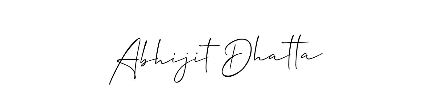 How to make Abhijit Dhatta name signature. Use Allison_Script style for creating short signs online. This is the latest handwritten sign. Abhijit Dhatta signature style 2 images and pictures png
