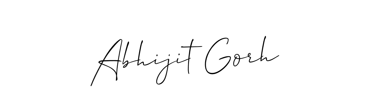 Allison_Script is a professional signature style that is perfect for those who want to add a touch of class to their signature. It is also a great choice for those who want to make their signature more unique. Get Abhijit Gorh name to fancy signature for free. Abhijit Gorh signature style 2 images and pictures png