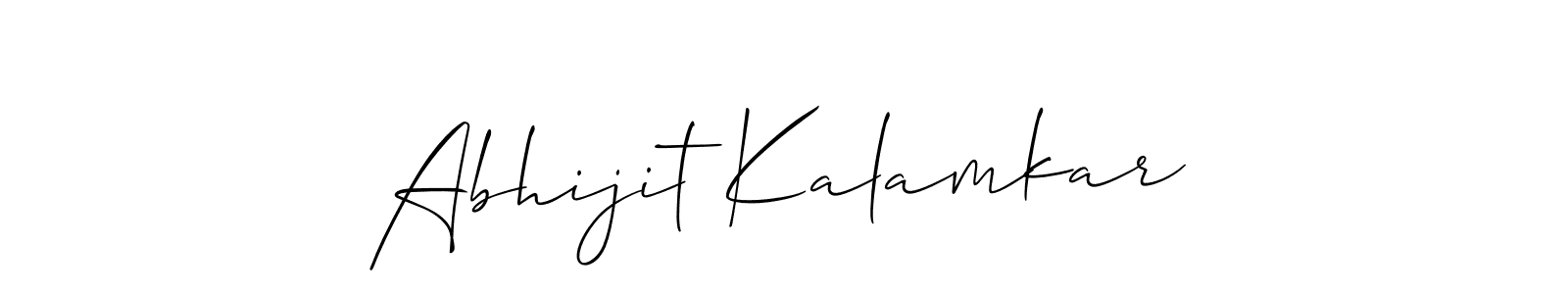 if you are searching for the best signature style for your name Abhijit Kalamkar. so please give up your signature search. here we have designed multiple signature styles  using Allison_Script. Abhijit Kalamkar signature style 2 images and pictures png