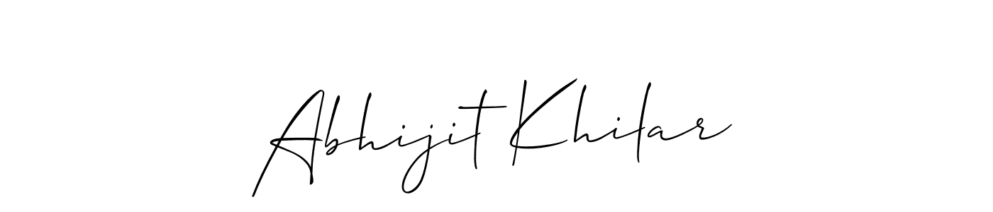 How to make Abhijit Khilar name signature. Use Allison_Script style for creating short signs online. This is the latest handwritten sign. Abhijit Khilar signature style 2 images and pictures png