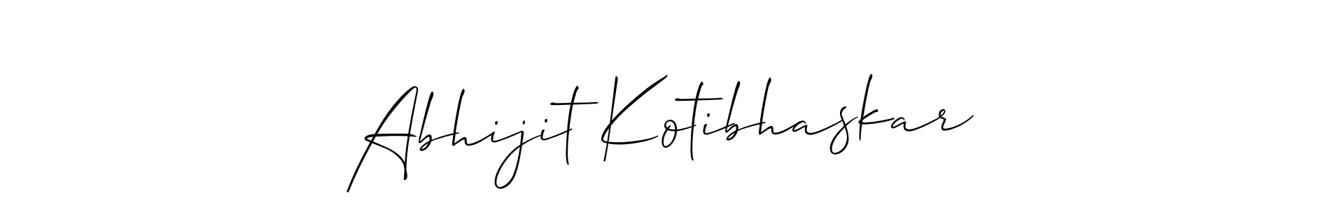 You should practise on your own different ways (Allison_Script) to write your name (Abhijit Kotibhaskar) in signature. don't let someone else do it for you. Abhijit Kotibhaskar signature style 2 images and pictures png