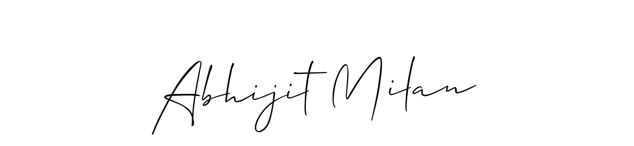 You should practise on your own different ways (Allison_Script) to write your name (Abhijit Milan) in signature. don't let someone else do it for you. Abhijit Milan signature style 2 images and pictures png