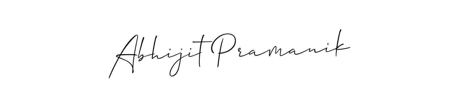 The best way (Allison_Script) to make a short signature is to pick only two or three words in your name. The name Abhijit Pramanik include a total of six letters. For converting this name. Abhijit Pramanik signature style 2 images and pictures png