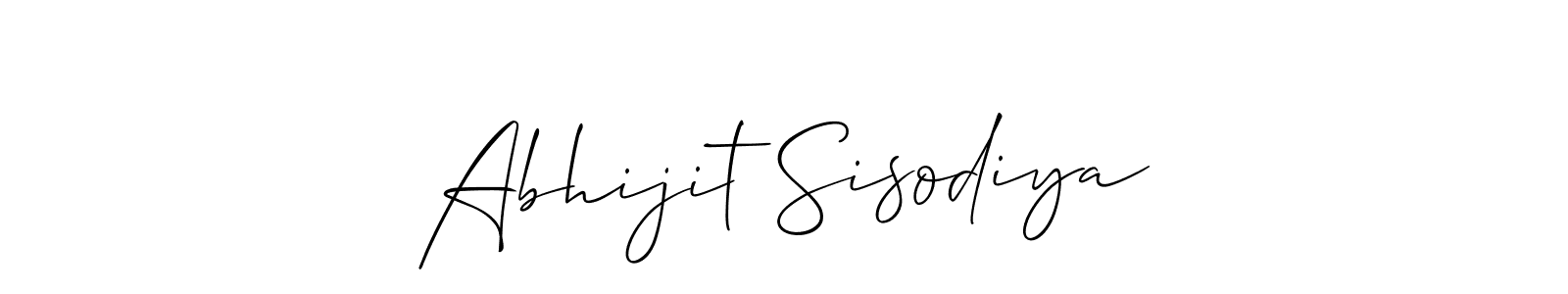 Use a signature maker to create a handwritten signature online. With this signature software, you can design (Allison_Script) your own signature for name Abhijit Sisodiya. Abhijit Sisodiya signature style 2 images and pictures png