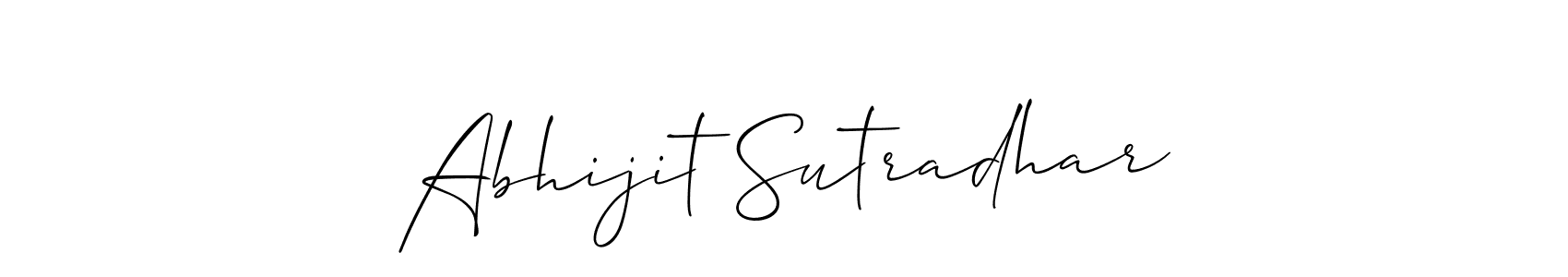 Allison_Script is a professional signature style that is perfect for those who want to add a touch of class to their signature. It is also a great choice for those who want to make their signature more unique. Get Abhijit Sutradhar name to fancy signature for free. Abhijit Sutradhar signature style 2 images and pictures png