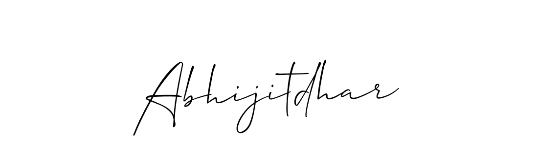 Use a signature maker to create a handwritten signature online. With this signature software, you can design (Allison_Script) your own signature for name Abhijitdhar. Abhijitdhar signature style 2 images and pictures png