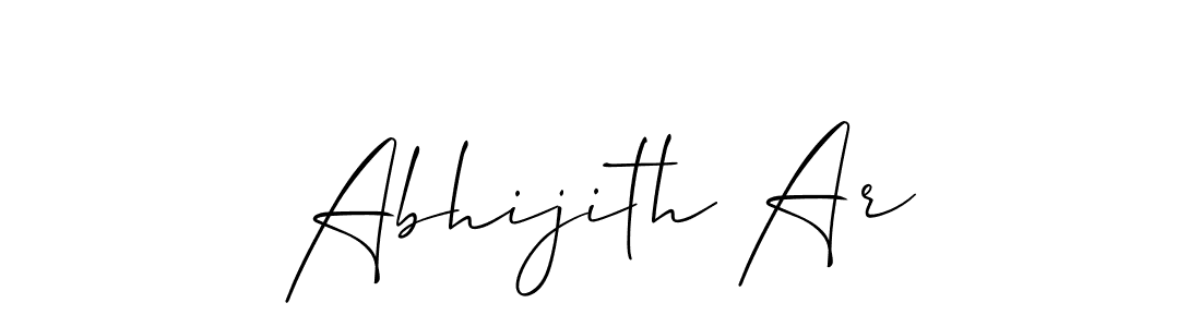 Allison_Script is a professional signature style that is perfect for those who want to add a touch of class to their signature. It is also a great choice for those who want to make their signature more unique. Get Abhijith Ar name to fancy signature for free. Abhijith Ar signature style 2 images and pictures png