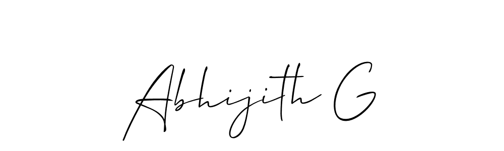 Design your own signature with our free online signature maker. With this signature software, you can create a handwritten (Allison_Script) signature for name Abhijith G. Abhijith G signature style 2 images and pictures png