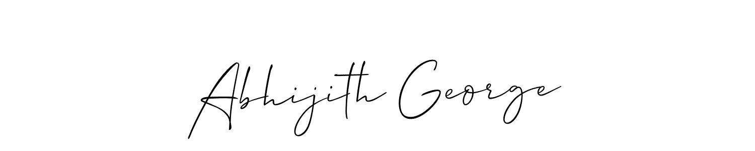 Use a signature maker to create a handwritten signature online. With this signature software, you can design (Allison_Script) your own signature for name Abhijith George. Abhijith George signature style 2 images and pictures png