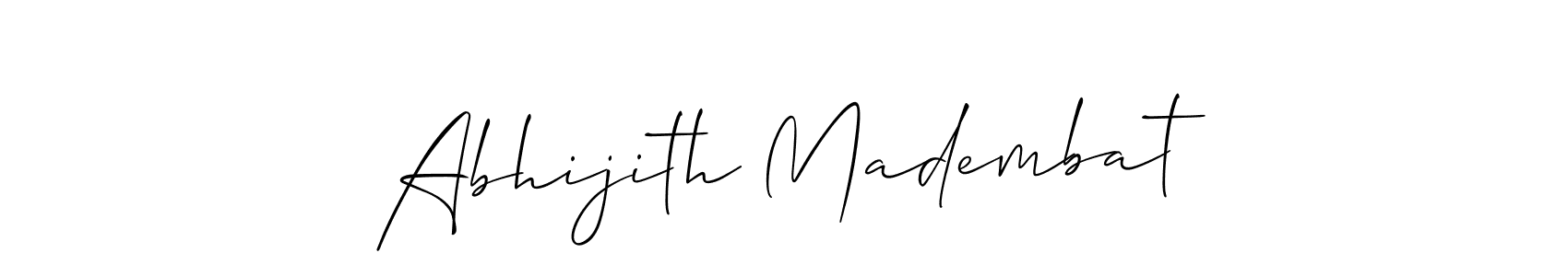 You should practise on your own different ways (Allison_Script) to write your name (Abhijith Madembat) in signature. don't let someone else do it for you. Abhijith Madembat signature style 2 images and pictures png