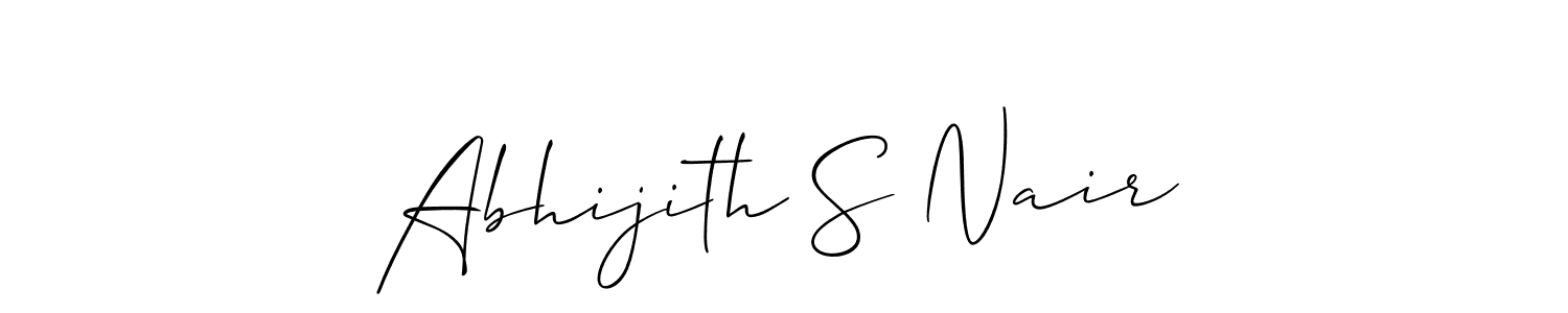 Use a signature maker to create a handwritten signature online. With this signature software, you can design (Allison_Script) your own signature for name Abhijith S Nair. Abhijith S Nair signature style 2 images and pictures png