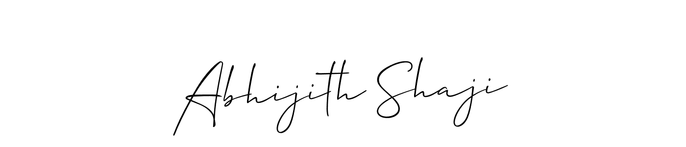 You should practise on your own different ways (Allison_Script) to write your name (Abhijith Shaji) in signature. don't let someone else do it for you. Abhijith Shaji signature style 2 images and pictures png